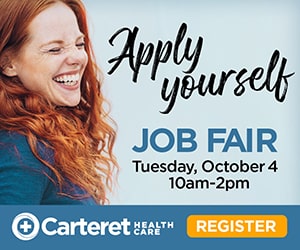 job fair posting with woman with red hair