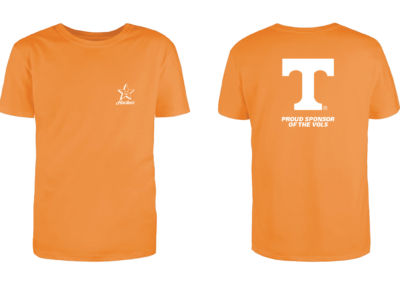 Tennessee vols t shirt orange with a white T