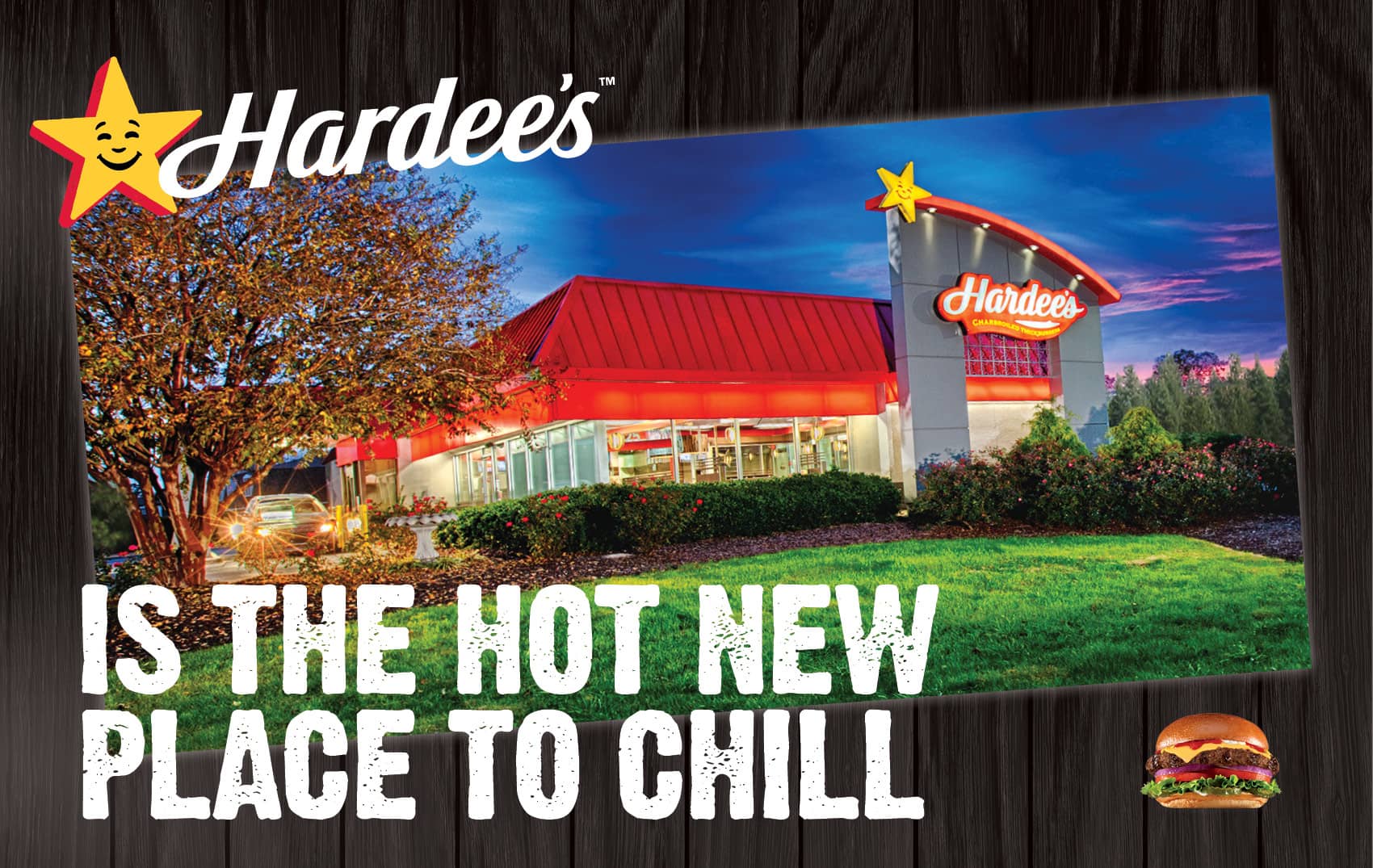 hardees restaurant sitting on a hill