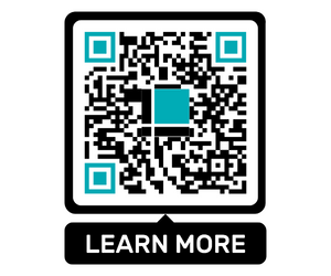 learn more blue and black lewis advertising qr code