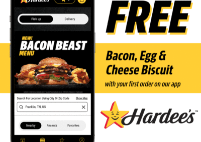 hardee's ppc ads on a phone breakfast